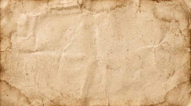 Old vintage parchment paper texture with burned crumpled edges and copy space