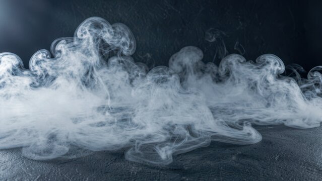 dramatic atmospheric fog rolling across dark textured surface for mysterious product placement or halloween marketing