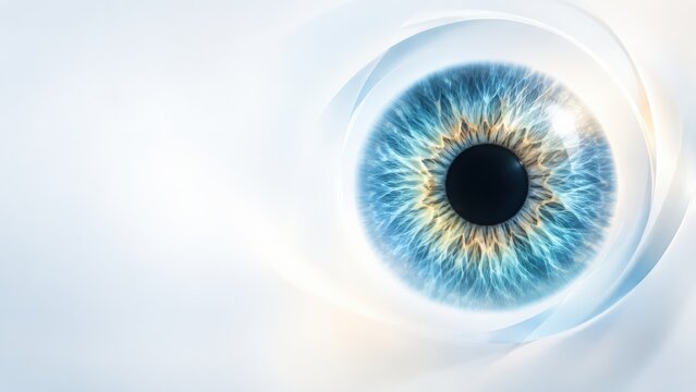 A Stunning Close-Up of a Colorful Human Eye with Intricate Details Revealing Complex Patterns and Textures in Vivid Shades of Blue and Gold