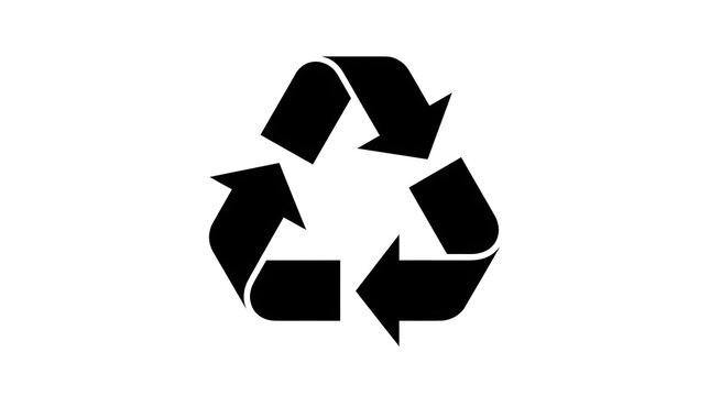 Recycling Symbol Vector Icon Isolated on White Background Representing Environmental Sustainability Waste Management and Conservation