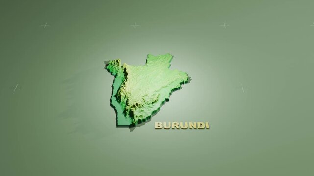 Detailed 3D Terrain and Elevation Map of Burundi