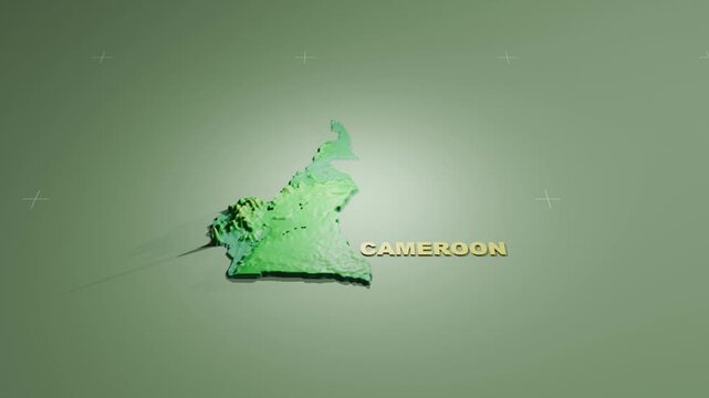 Detailed 3D Terrain and Elevation Map of Cameroon