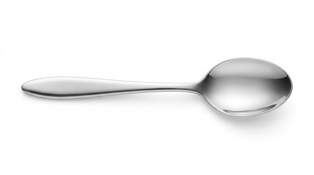 Silver spoon isolated over white background with clipping path.