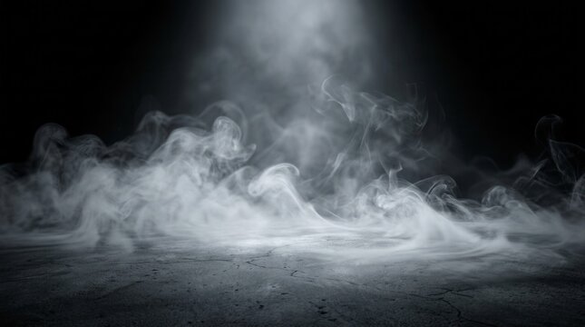 Mystical mist and swirling smoke in a dark and light symphony.