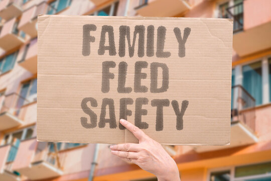 "Family Fled Safety" People escape government persecution seeking asylum abroad. REFUGEE. ESCAPE. PERSECUTION. FLIGHT. ASYLUM.