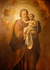 MONZA, ITALY - MARCH 19, 2026:  The painting of Holy Joseph in the church Chiesa di Santa Maria al Carrobiolo by unknown artist.  © Renáta Sedmáková