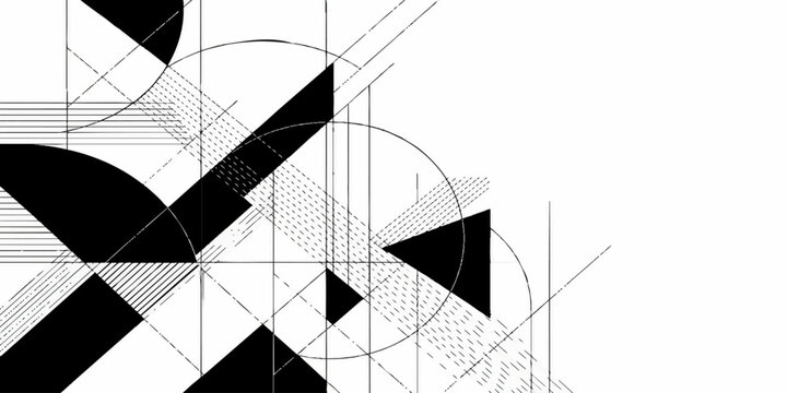 Abstract geometric background with black lines and shapes minimalist design architectural drawing graphic pattern line art modern graphic technical illustration monochrome texture diagonal lin