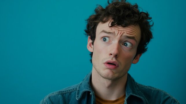 Perplexed Person with a Questioning Expression Wondering About Unknown Concept