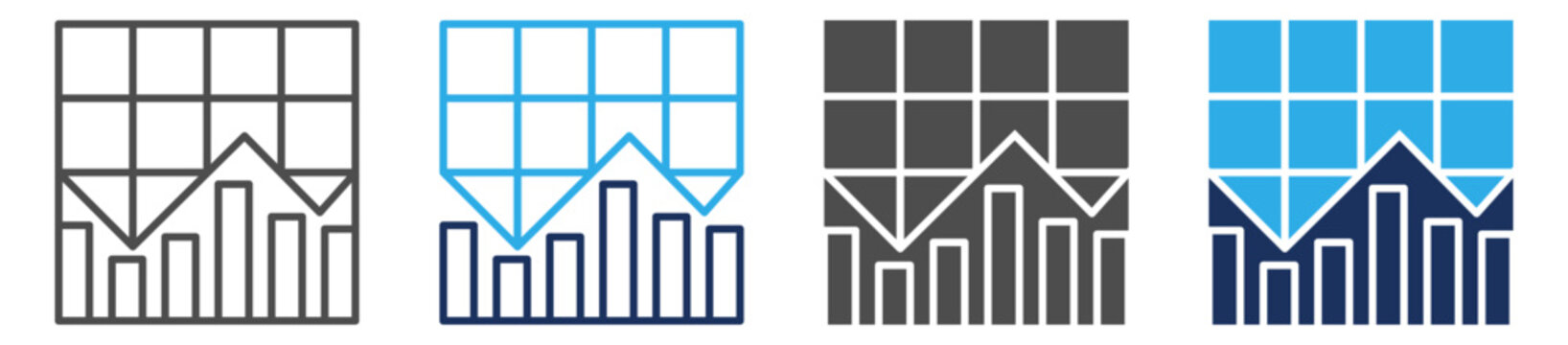 chart icon sheet multi concept