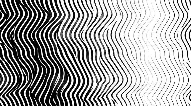 Black and white geometric wave pattern with gradient transition