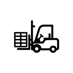Naklejka premium Forklift Truck Icon Isolated Line Art Vector Illustration