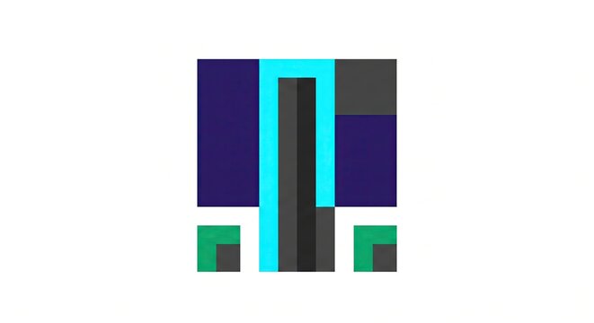 Minimalist Geometric Square Mosaic Graphic Element