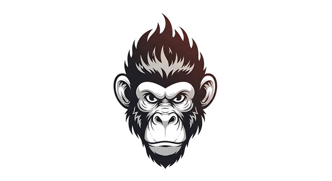 Pixel art head of a chimpanzee monkey icon