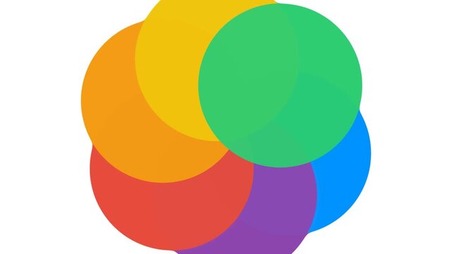 Abstract colorful flower shape animation