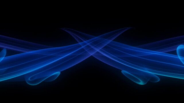 Abstract Blue Smoke Swirl: An ethereal display of translucent blue smoke forming intricate, flowing patterns against a stark black background, creating a sense of mystery and elegance.