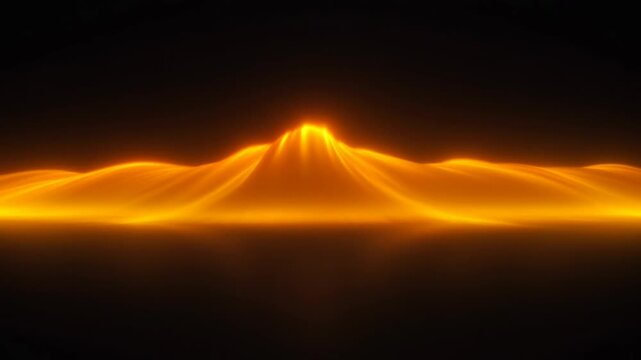 Fiery Peak Abstract: A majestic mountain peak rendered in a vibrant, fiery orange abstract glow, set against a dark, atmospheric background, evoking a sense of raw power and untamed energy.