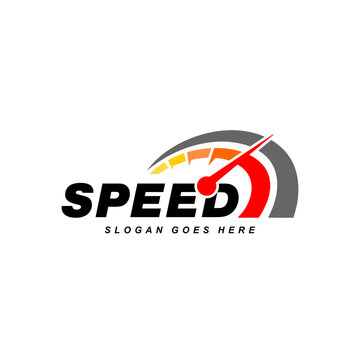modern speedometer speed logo design vector
