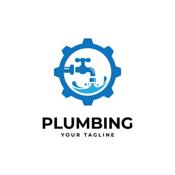 plumbing service logo design template