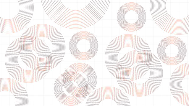 minimalist abstract rose gold circle pattern modern geometric line background vector with overlapping ring shapes   