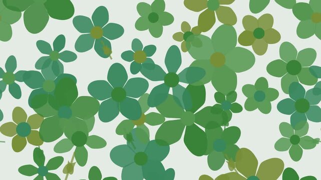 Boucle sans couture de fond anim&eacute; de petites fleurs &eacute;parses vert terne