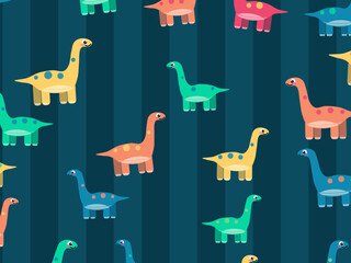 Cute Cartoon Dinosaurs Colorful Kids Pattern © iushakovsky