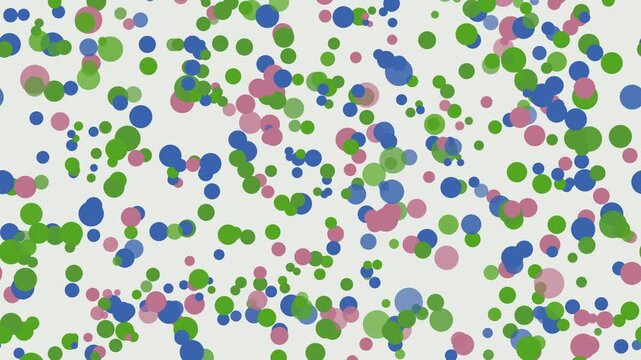 Boucle sans couture de fond anim&eacute; de pois flottants arc-en-ciel