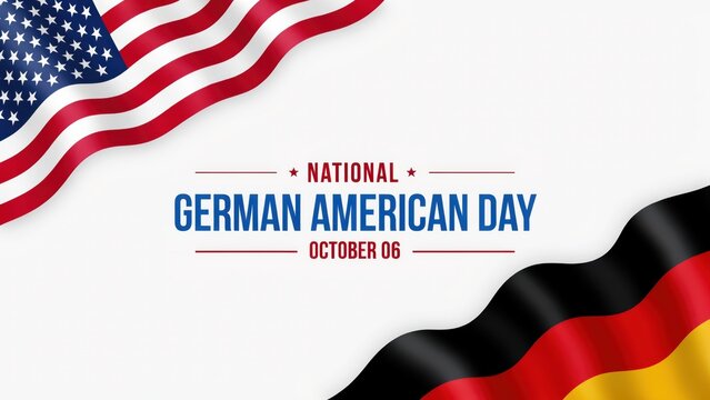 National german american day celebration banner with us and german flags