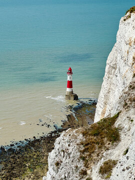 lighthouse on the coast, uk seven sisters cliff
