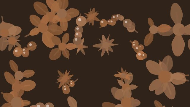 Boucle sans couture de fond anim&eacute; de fleurs flottantes orange