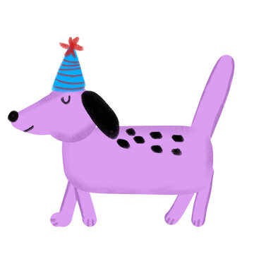 cute dong with birthday hat