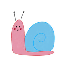 cute and funny pink blue snail © Dzulaika
