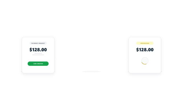 User Interface Animation of Digital Payment Processing and Adding Balance Card
