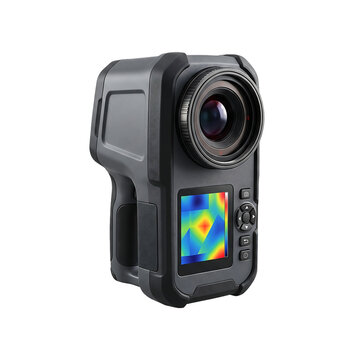 Handheld thermal imaging camera for professional temperature inspection as clean cutout