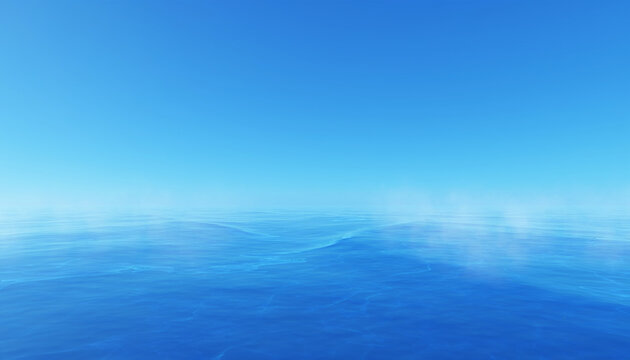 青い海と水平線が広がる爽やかな海の風景
