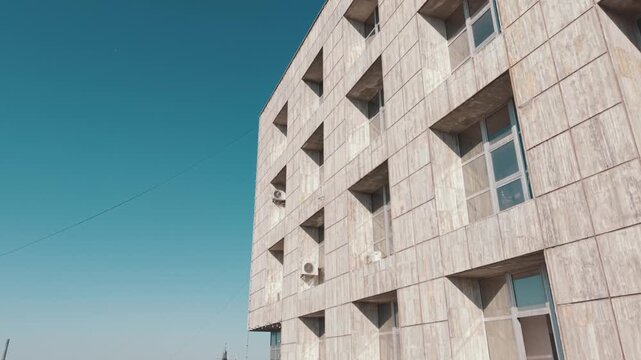 Aerial and Low-Angle Views of a Anaf Office Building in Suceava, Romania