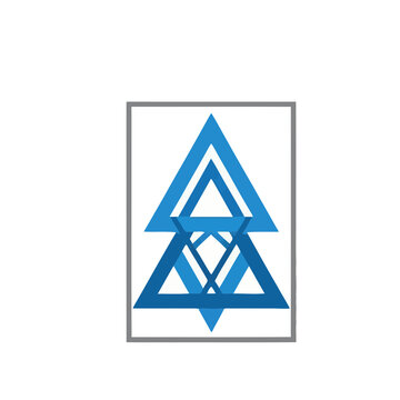 Abstract blue triangles logo