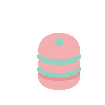 Pink and teal macaron illustration