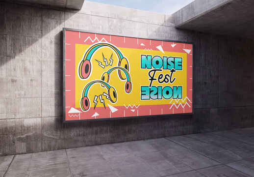 Mockup Template of Modern Concrete Wall Sign