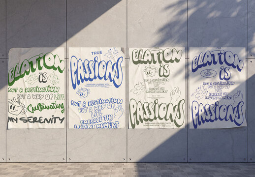 Mockup Template of Wheatpaste Street Poster