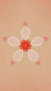 Abstract floral pattern with soft pink and red colors symmetrical design.