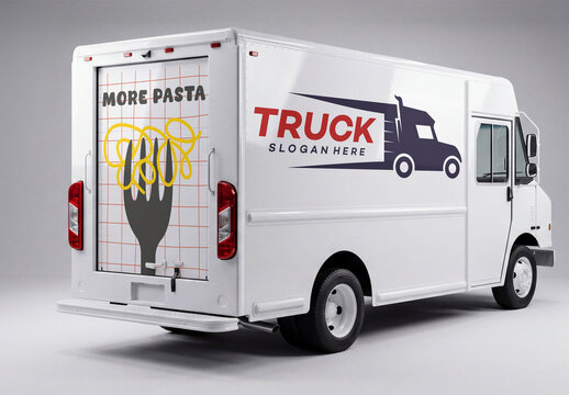 Mockup Template of Cargo Van Side Panel