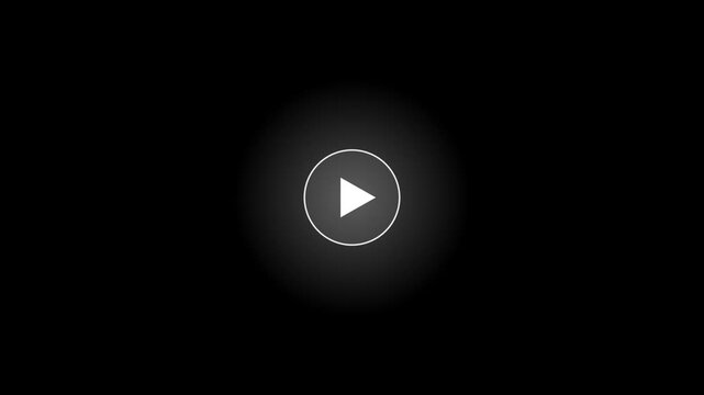 Circular play button expands from a glowing center on a black background.