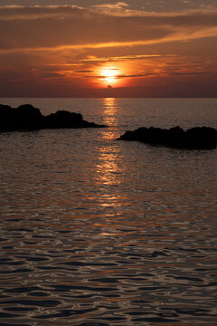 妙見浦の夕陽