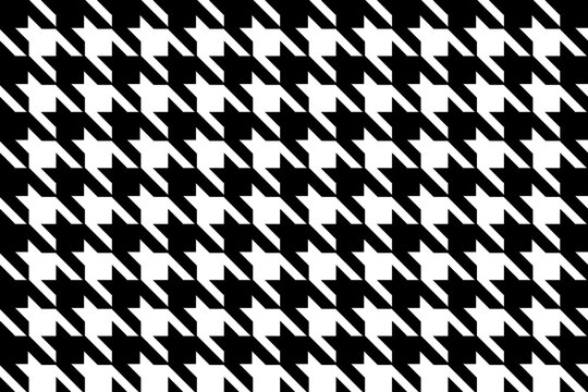 Classic black and white houndstooth pattern textile design