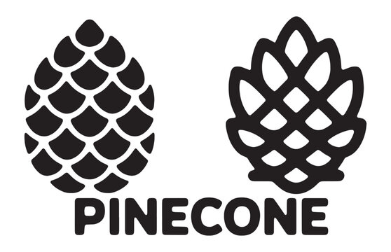 Black pinecone vectors for nature and forest related designs or seasonal decorations.