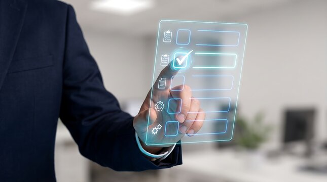Online Survey Checklist and Questionnaire Business Concept