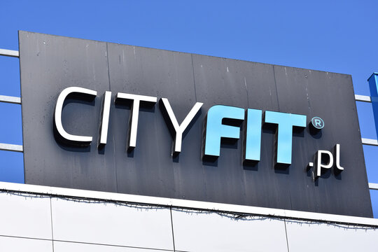 CityFit.pl fitness club with signage, emblem, logo on the facade. WARSAW, POLAND - APRIL 18, 2026