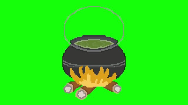 Video vector illustration of a halloween pumpkin green screen 4k