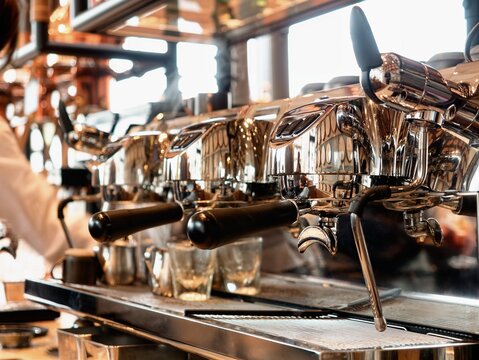 Coffee machine making espresso shot cafe Bar restaurant Industry