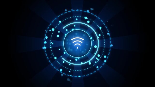 Abstract digital wifi signal connection technology background